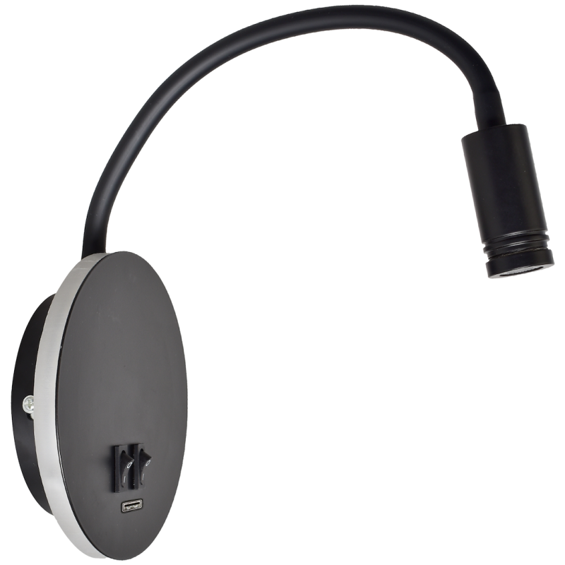 Lámpara de noche BASE 8W+2W NEGRA