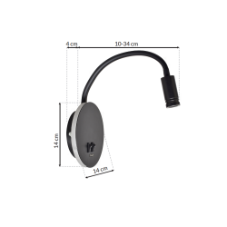 BASE Night Lamp 8W+2W BLACK BASE Night Lamp 8W+2W BLACK