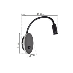 BASE Night Lamp 8W+2W BLACK BASE Night Lamp 8W+2W BLACK