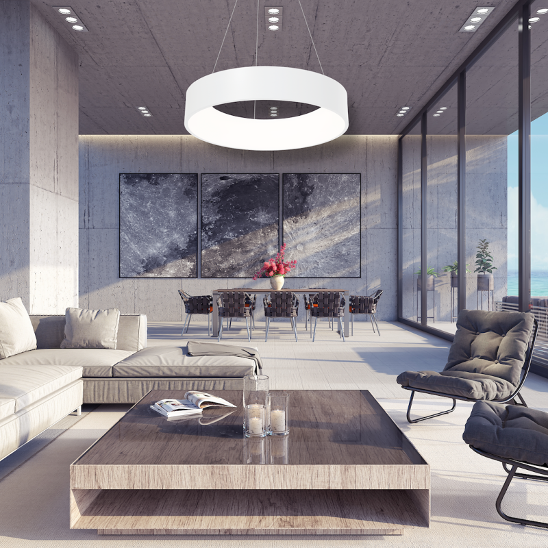 Lampa wisząca Ohio Biały 40W LED 3000K-4000K Lampa wisząca Ohio Biały 40W LED 3000K-4000K