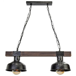 Lampa wisząca FARO BLACK/WOOD 2xE27 Lampa wisząca FARO BLACK/WOOD 2xE27