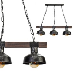 Підвісна лампа FARO BLACK/WOOD 3xE27 Підвісна лампа FARO BLACK/WOOD 3xE27