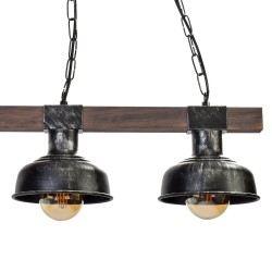 Підвісна лампа FARO BLACK/WOOD 3xE27 Підвісна лампа FARO BLACK/WOOD 3xE27
