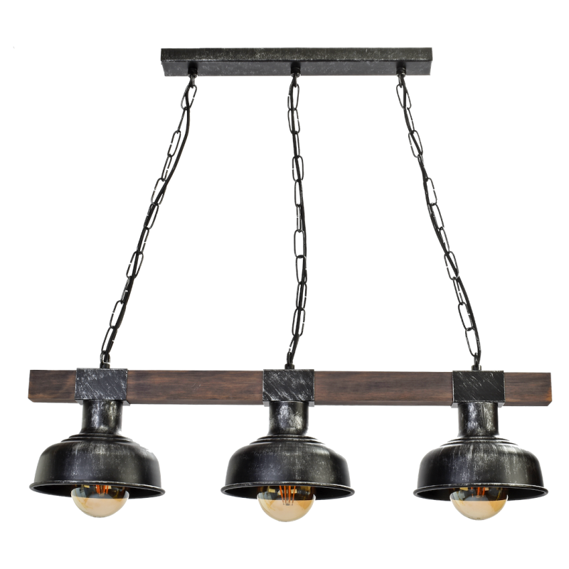 Підвісна лампа FARO BLACK/WOOD 3xE27 Підвісна лампа FARO BLACK/WOOD 3xE27
