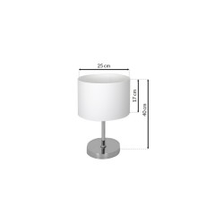 Lámpara de mesa CASINO WHITE/CHROME 1xE27 Lámpara de mesa CASINO WHITE/CHROME 1xE27