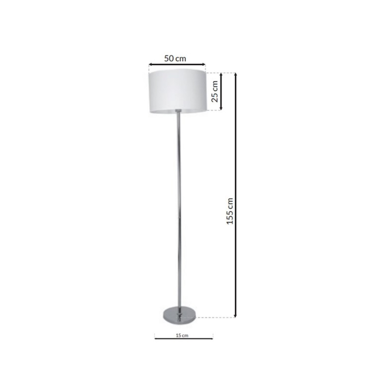 Casino Floor Lamp 1xE27 White / Chrome Casino Floor Lamp 1xE27 White / Chrome
