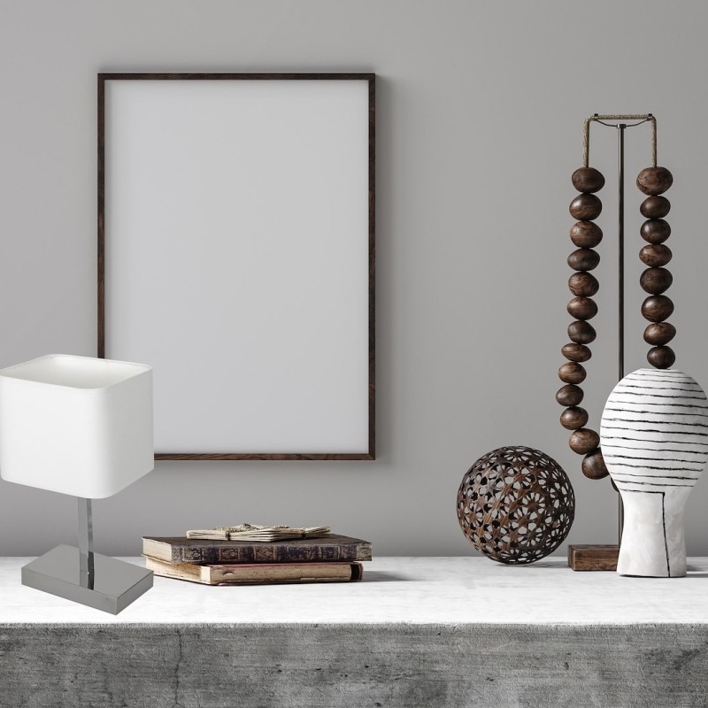 Lampka stołowa Napoli Biały / Chrom 1xE27 Lampka stołowa Napoli Biały / Chrom 1xE27