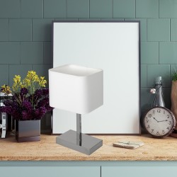 Lampka stołowa Napoli Biały / Chrom 1xE27 Lampka stołowa Napoli Biały / Chrom 1xE27