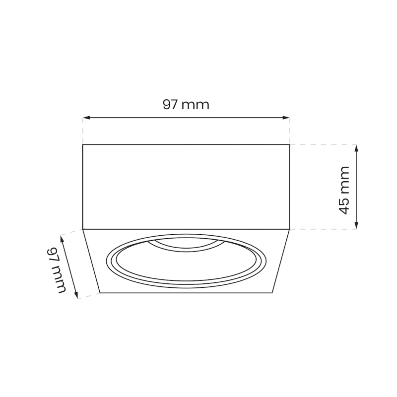 Recessed Fixture Bali Square Black Recessed Fixture Bali Square Black