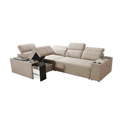 Milano II Corner Sofa with Sleeping Function – Woven Fabric, Verita 28 Verita 09