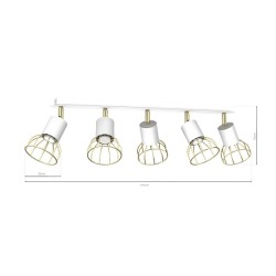 Lampa sufitowa Dante 5x mini GU10 Biały / Złoty Lampa sufitowa Dante 5x mini GU10 Biały / Złoty