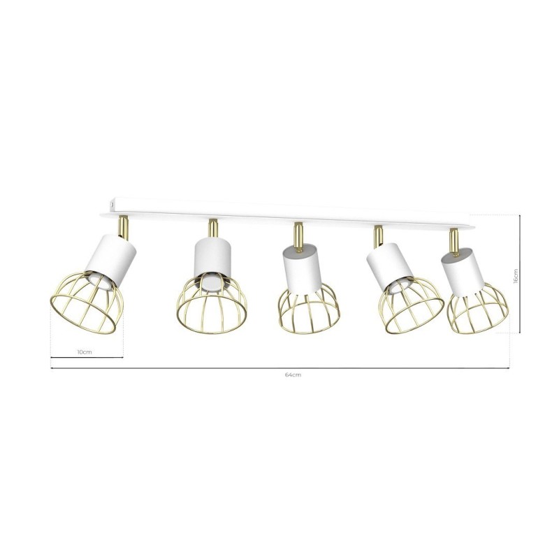 Lampa sufitowa Dante 5x mini GU10 Biały / Złoty Lampa sufitowa Dante 5x mini GU10 Biały / Złoty