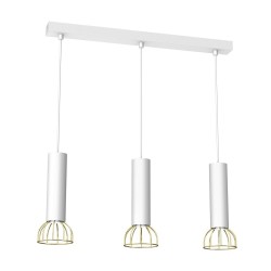 Dante 3x Mini GU10 Pendant Lamp White/Gold