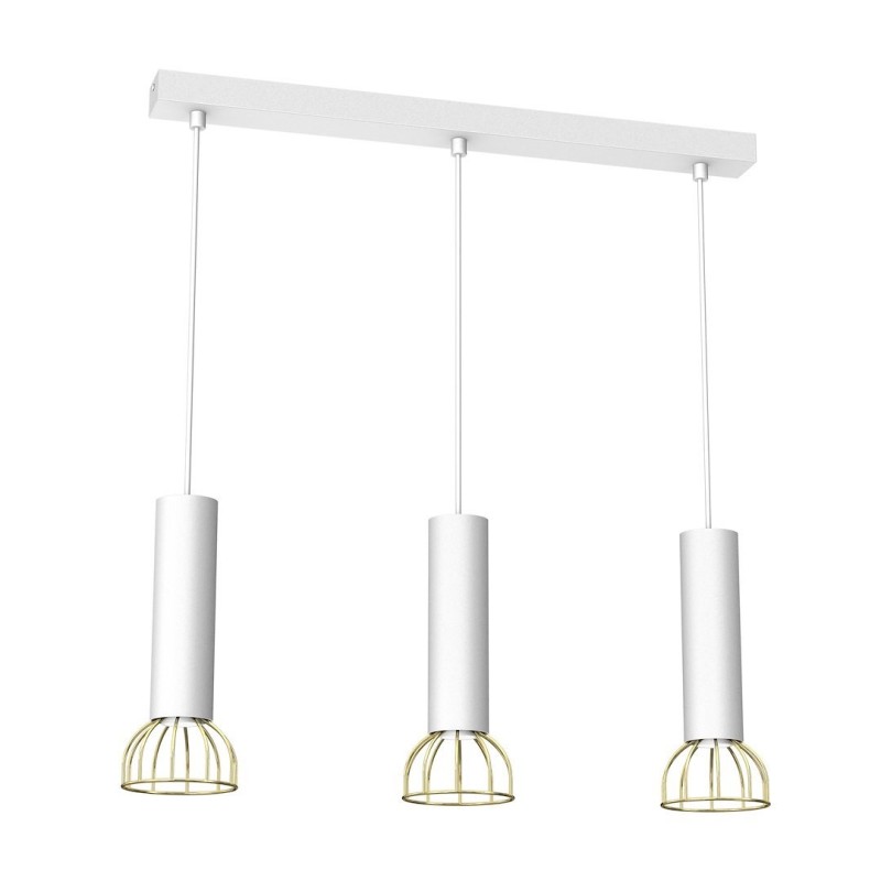 Dante 3x Mini GU10 Pendant Lamp White/Gold