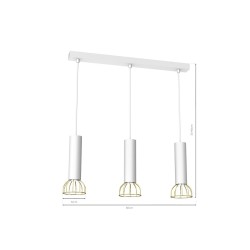 Lampa wisząca Dante 3x mini GU10 Biały/Złoty Lampa wisząca Dante 3x mini GU10 Biały/Złoty