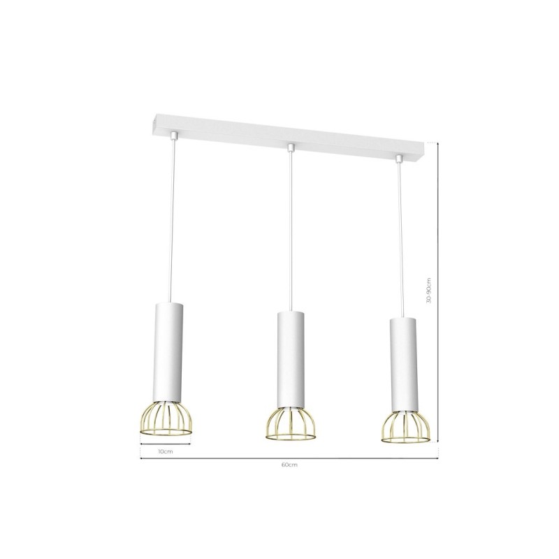 Lampa wisząca Dante 3x mini GU10 Biały/Złoty Lampa wisząca Dante 3x mini GU10 Biały/Złoty