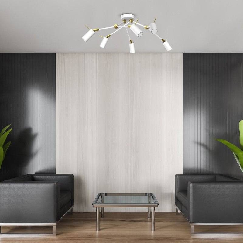 Lampa sufitowa Iris 6x mini GU10 Biały/Złoty Lampa sufitowa Iris 6x mini GU10 Biały/Złoty