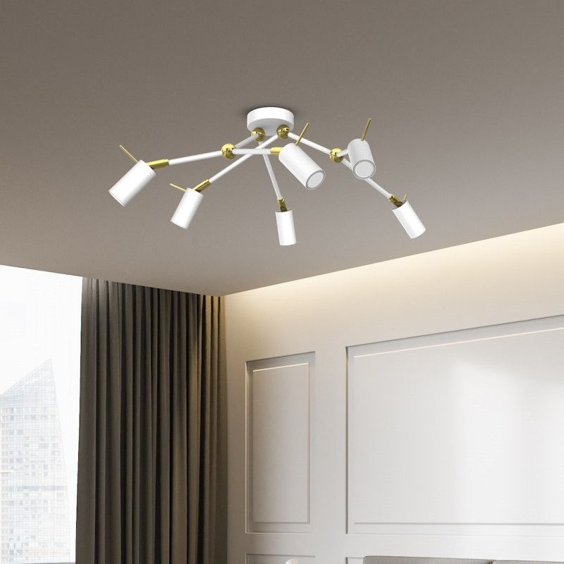 Lampa sufitowa Iris 6x mini GU10 Biały/Złoty Lampa sufitowa Iris 6x mini GU10 Biały/Złoty