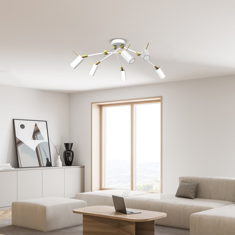 Lampa sufitowa Iris 6x mini GU10 Biały/Złoty Lampa sufitowa Iris 6x mini GU10 Biały/Złoty