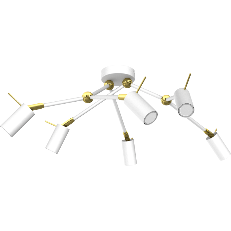 Iris Ceiling Lamp 6x mini GU10 White/Gold Iris Ceiling Lamp 6x mini GU10 White/Gold