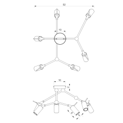 Lampa sufitowa Iris 6x mini GU10 Biały/Złoty Lampa sufitowa Iris 6x mini GU10 Biały/Złoty
