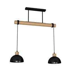 ERIK Black/Wood Pendant Lamp 2xE27
