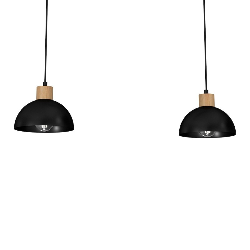 ERIK Black/Wood Pendant Lamp 2xE27