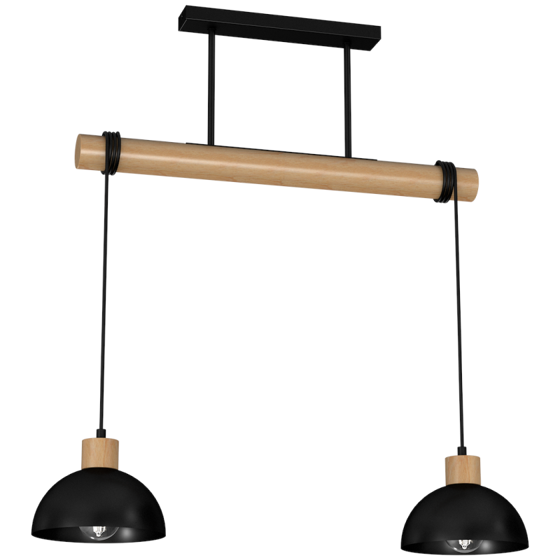 Lampa wisząca ERIK Black/Wood 2xE27 Lampa wisząca ERIK Black/Wood 2xE27