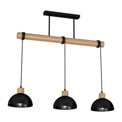 ERIK Black/Wood Pendant Lamp 3xE27