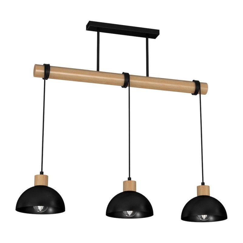 ERIK Black/Wood Pendant Lamp 3xE27