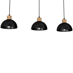 Lampa wisząca ERIK Black/Wood 3xE27 Lampa wisząca ERIK Black/Wood 3xE27