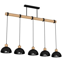 Lampa wisząca ERIK Black/Wood 5xE27 Lampa wisząca ERIK Black/Wood 5xE27