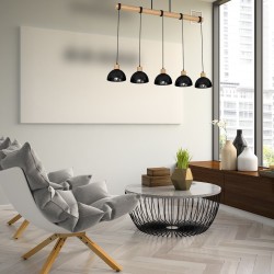 ERIK Black/Wood Pendant Lamp 5xE27 ERIK Black/Wood Pendant Lamp 5xE27