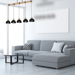 ERIK Black/Wood Pendant Lamp 5xE27 ERIK Black/Wood Pendant Lamp 5xE27