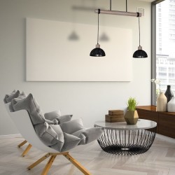 ERIK Hanging Lamp Sawn Black/Patinated Wood 2XE27 ERIK Hanging Lamp Sawn Black/Patinated Wood 2XE27