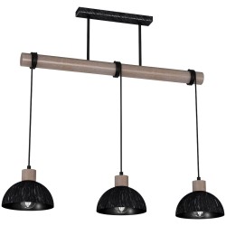 Lampa wisząca ERIK Sawn black/Patinated wood 3XE27 Lampa wisząca ERIK Sawn black/Patinated wood 3XE27