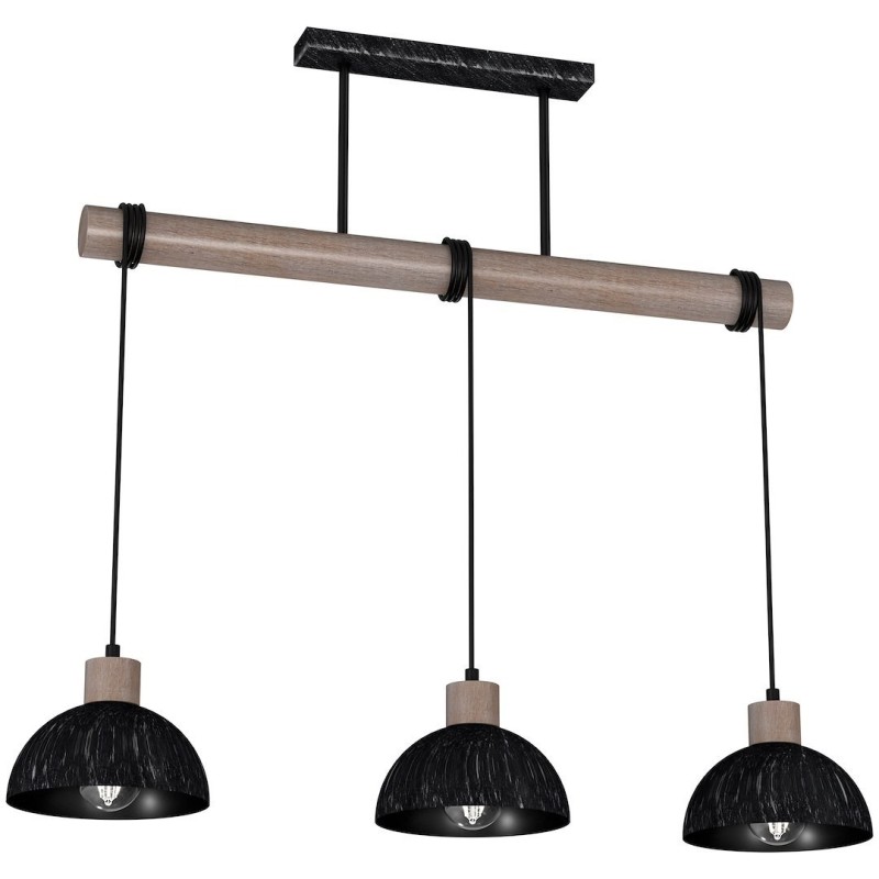 Lampa wisząca ERIK Sawn black/Patinated wood 3XE27 Lampa wisząca ERIK Sawn black/Patinated wood 3XE27