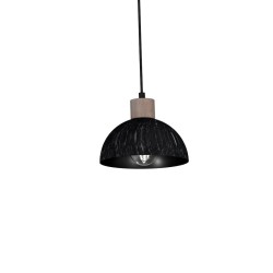 ERIK Hanging Lamp Sawn Black/Patinated Wood 3XE27 ERIK Hanging Lamp Sawn Black/Patinated Wood 3XE27