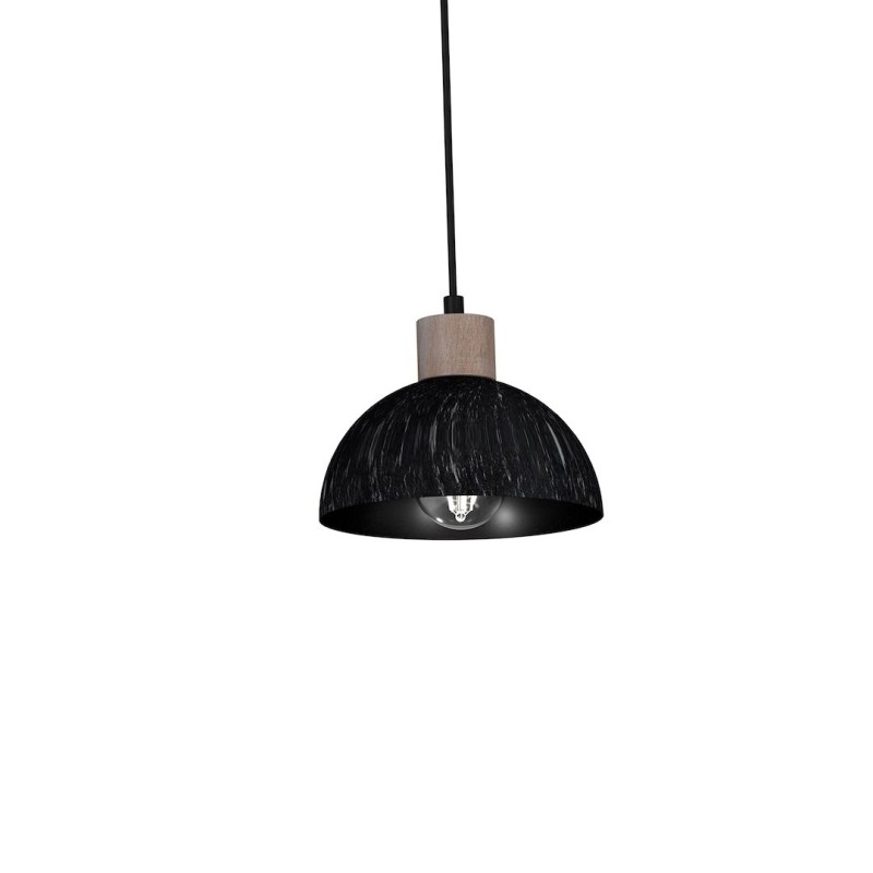ERIK Hanging Lamp Sawn Black/Patinated Wood 3XE27 ERIK Hanging Lamp Sawn Black/Patinated Wood 3XE27