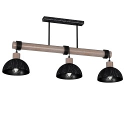 Lampa wisząca ERIK Sawn black/Patinated wood 3XE27 Lampa wisząca ERIK Sawn black/Patinated wood 3XE27
