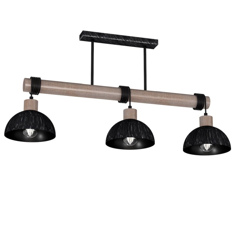 Lampa wisząca ERIK Sawn black/Patinated wood 3XE27 Lampa wisząca ERIK Sawn black/Patinated wood 3XE27