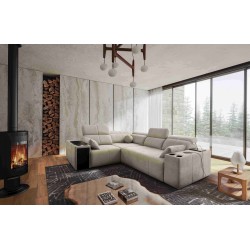 Milano II corner sofa with sleeping function – Woven, Verita 09 Verita 09