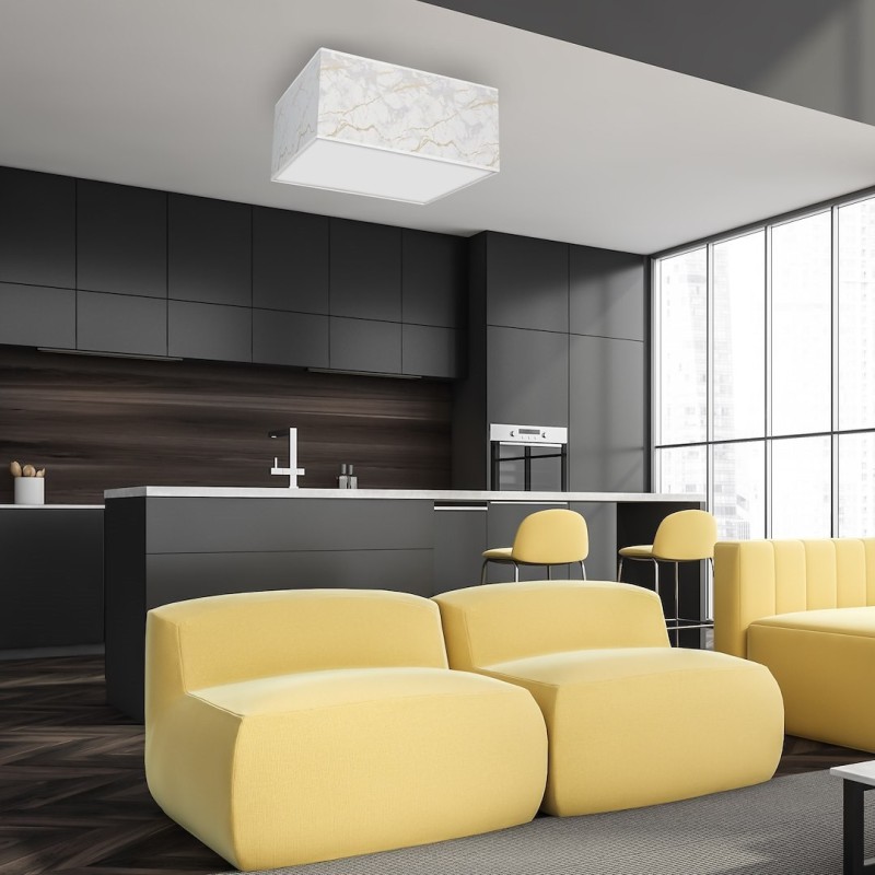 Lampa sufitowa Senso kwadrat 3xE27 Biały/Złoty Lampa sufitowa Senso kwadrat 3xE27 Biały/Złoty