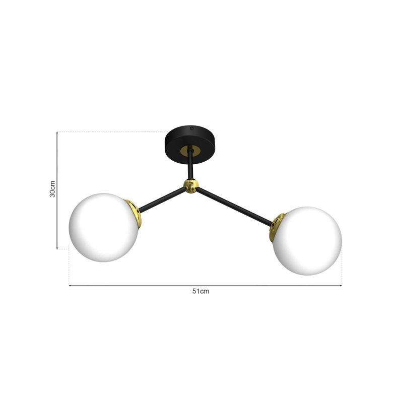 Lampa sufitowa JOY BLACK / GOLD 2xE14 Lampa sufitowa JOY BLACK / GOLD 2xE14