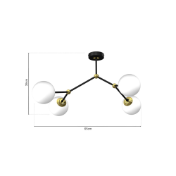 Lampa sufitowa JOY BLACK / GOLD 4xE14 Lampa sufitowa JOY BLACK / GOLD 4xE14
