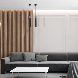Lampa wisząca SOLO SAWN BLACK / PATINATED WOOD 1x mini GU10 Lampa wisząca SOLO SAWN BLACK / PATINATED WOOD 1x mini GU10