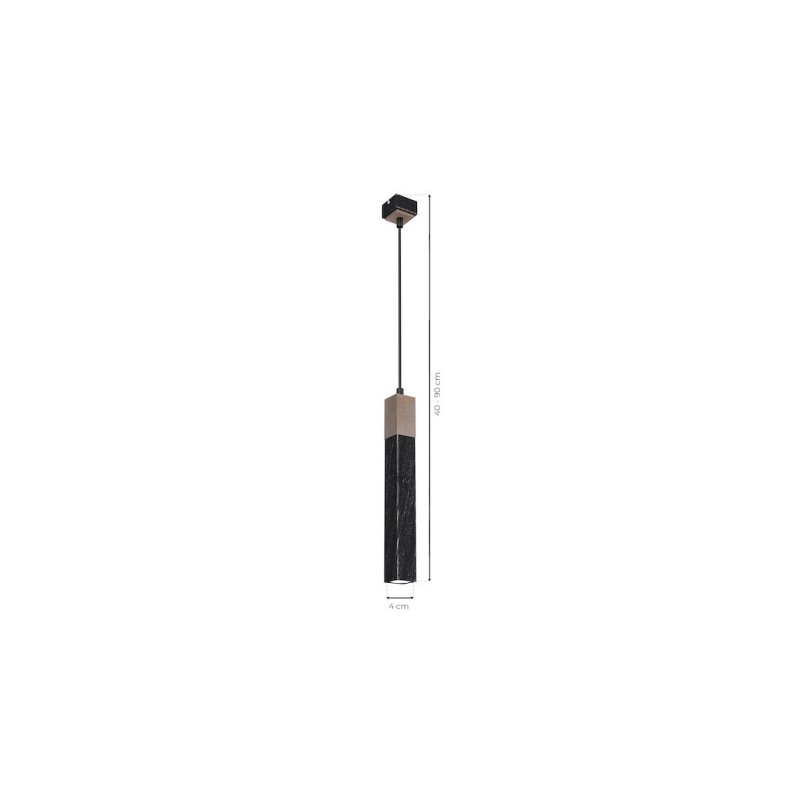 Lampa wisząca SOLO SAWN BLACK / PATINATED WOOD 1x mini GU10 Lampa wisząca SOLO SAWN BLACK / PATINATED WOOD 1x mini GU10