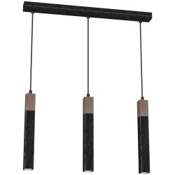 Lampa wisząca SOLO SAWN BLACK / PATINATED WOOD 3x mini GU10 Lampa wisząca SOLO SAWN BLACK / PATINATED WOOD 3x mini GU10
