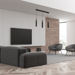 Lampa wisząca SOLO SAWN BLACK / PATINATED WOOD 3x mini GU10 Lampa wisząca SOLO SAWN BLACK / PATINATED WOOD 3x mini GU10