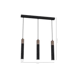 Lampa wisząca SOLO SAWN BLACK / PATINATED WOOD 3x mini GU10 Lampa wisząca SOLO SAWN BLACK / PATINATED WOOD 3x mini GU10